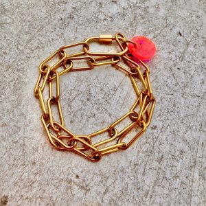 Bracelet double Simon chaîne et mousqueton en acier inoxydable
