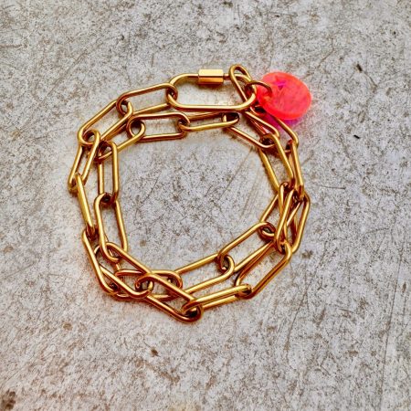 Bracelet double Simon chaîne et mousqueton en acier inoxydable