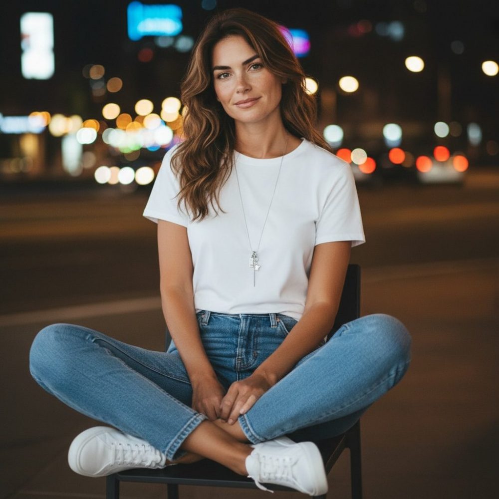 Sautoir Giovanni longue croix en argent et zircon, charms, étoile, Love chaine 80 Cm en argent 925 , création Bella-pampa.