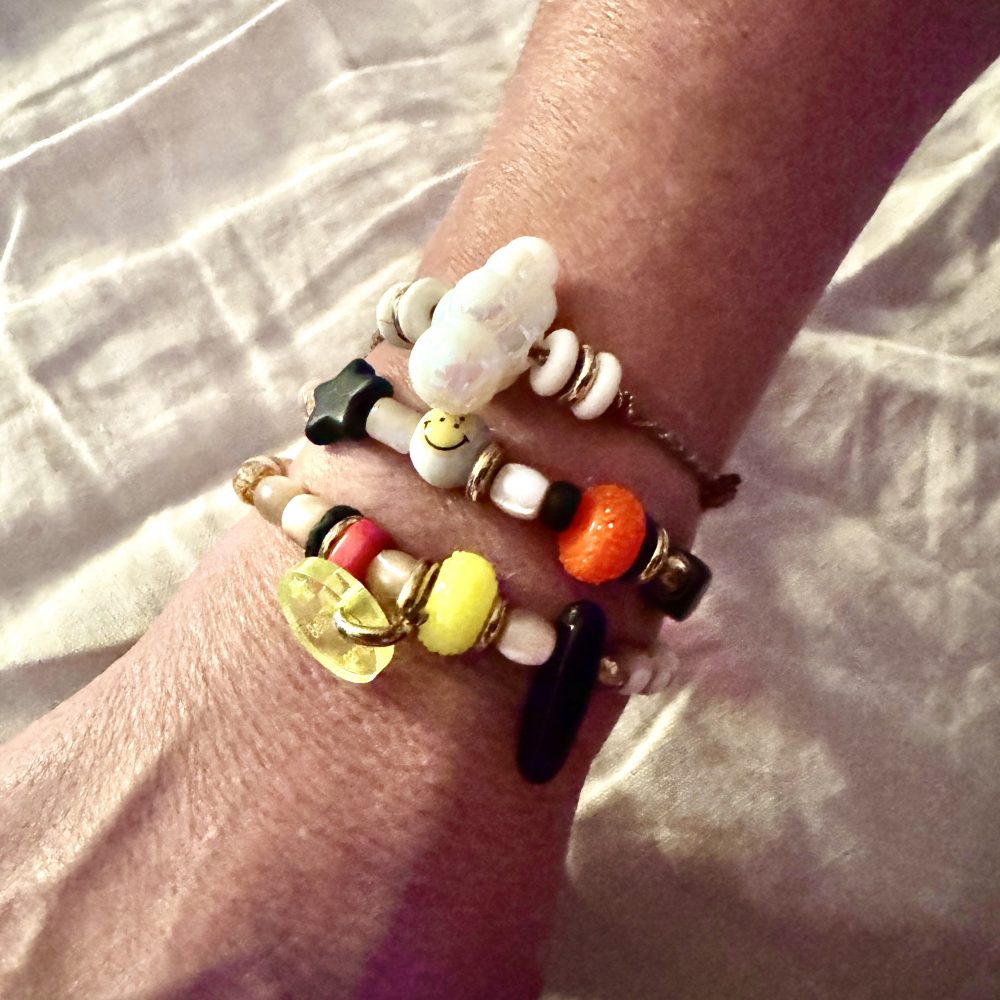 Bracelet cordon Nomade, perle nuage, creation Bella-pampa