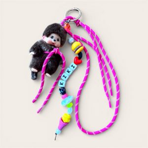 Bijou de sac KIKI Snack Attack, porte-clés Monchhichi, lacets, perles burger, nuage, glace.