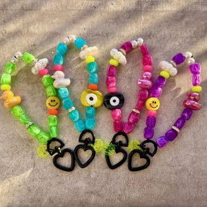 Rio bijoux porte-clés, bijoux de téléphone ou bijou de sac fun et colorés, perles oeil, canard, smiley