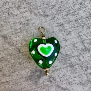 Sautoir Liv cordon réglable , pendentif coeur, perles dorées et en acier inoxydable, Bella-pampa.