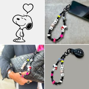Bijou Snoopy Funky Love, accessoire polyvalent pour vos sacs, téléphones, ou porte-clefs