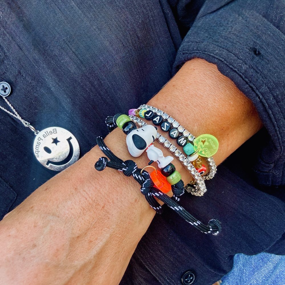 Snoopy Marcel bracelet double tour cordon, création Bella-pampa