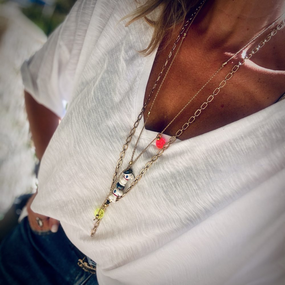 Sautoir Snoopy Double Bambino, collier cravate Pop & Fun