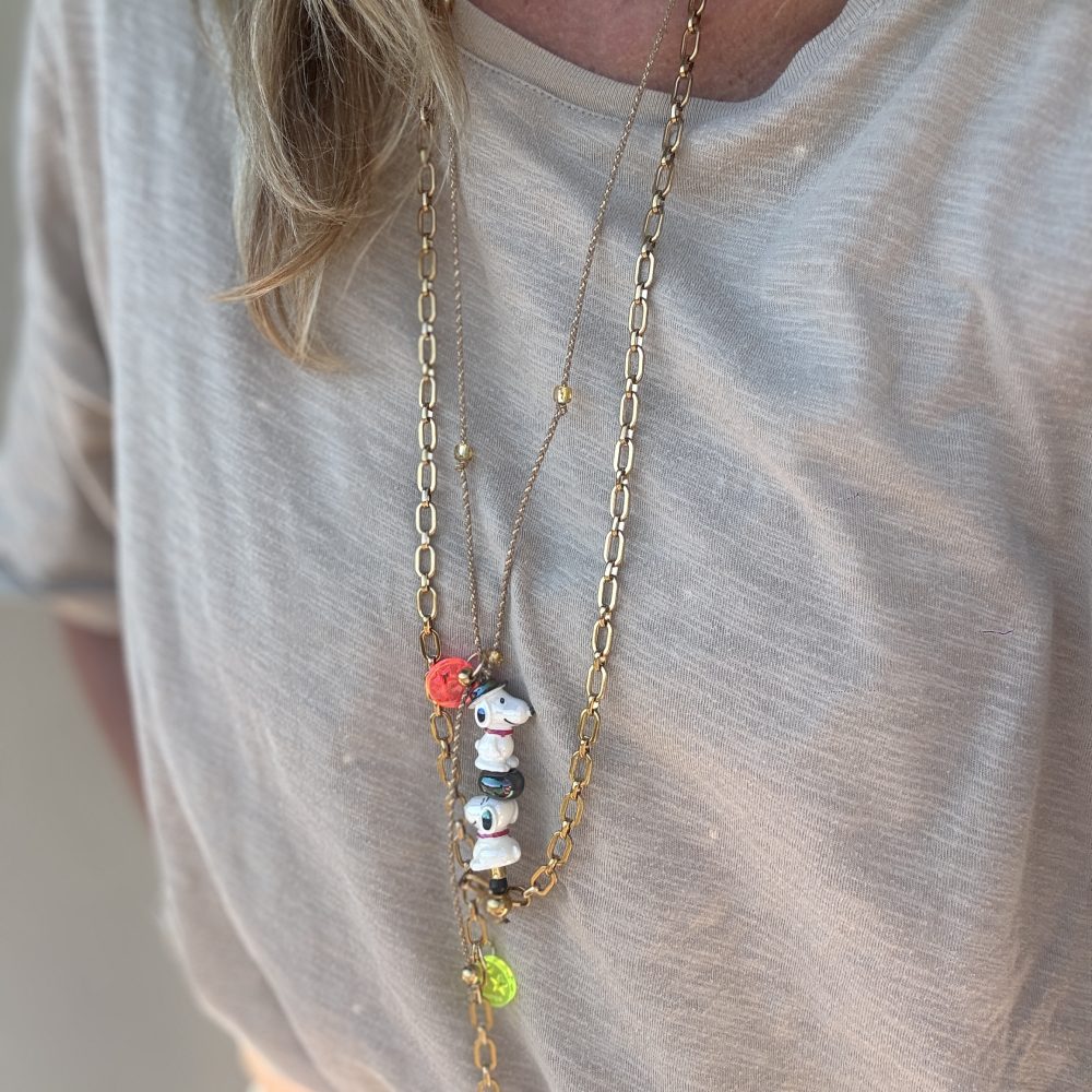 Sautoir Snoopy Double Bambino, collier cravate Pop & Fun