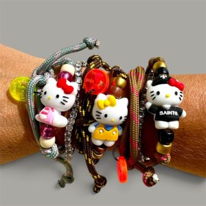 Bracelet gourgandine Kitty cordon lacet double tour
