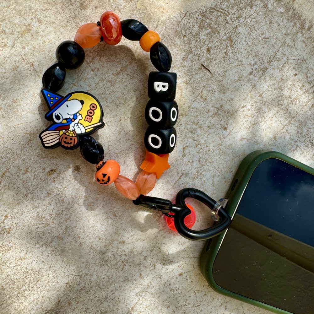 Porte-clés Snoopy Halloween perles citrouille perles Snoopy Boo