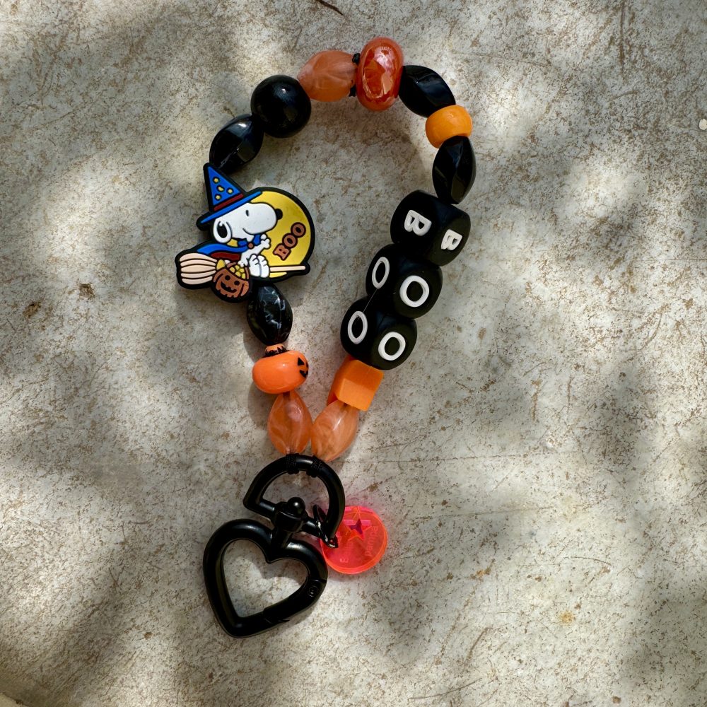 Porte-clés Snoopy Halloween perles citrouille perles Snoopy Boo