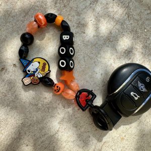 Porte-clés Snoopy Halloween perles citrouille perles Snoopy Boo
