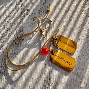 Collier cordon plaque Army Bella-pampa, gold ou silver en acier inoxydable.