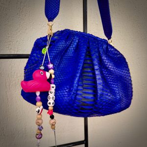 Bijou de sac, Shirley le flamant rose, idéal sur un sac, pochette, cabas, panier, message rock, Bella-pampa